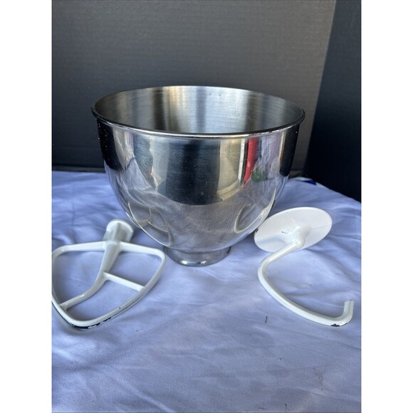Kitchen Aid Mixer Bowl 5 QUART Stainless Steel With Attachments Ksm150 - Picture 1 of 5